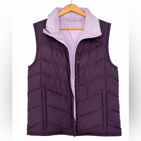 Columbia Jackets & Blazers - Columbia Reversible Down Puffer Vest Women’s XL Purple Lavender Outdoor Winter
